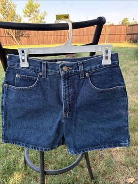 LONDONJEAN Dark Blue High-Rise Denim Shorts